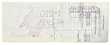 1924 Jacob Ruppert & Ed Barrow Signed Yankees Payroll Check for/Endorsed By 4x World Series Champion Catcher Wally Schang! (Third Party Guaranteed)