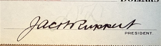 1924 Jacob Ruppert & Ed Barrow Signed Yankees Payroll Check for/Endorsed By 4x World Series Champion Catcher Wally Schang! (Third Party Guaranteed)