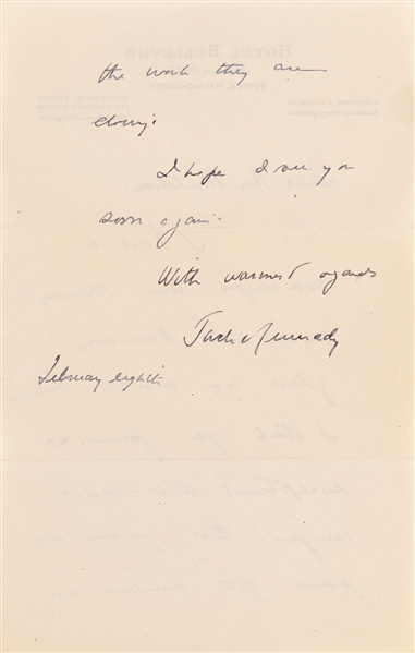 President John F. Kennedy 8.5" x 5.5" Signed & Handwritten 1946 Letter - The Earliest We Have Ever Offered Pre-Dating His Political Career! (Third Party Guaranteed)