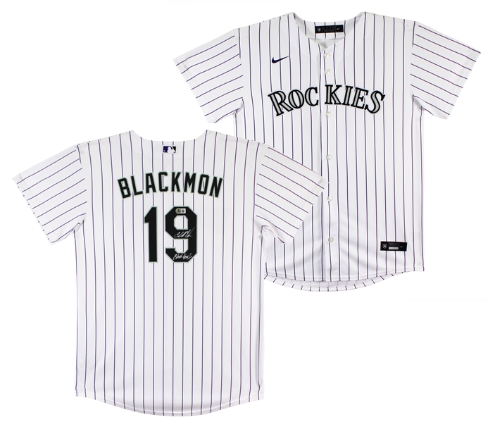 Charlie Blackmon Signed Nike Rockies Jersey with "Chuck Nazty" Inscription (Beckett/BAS)