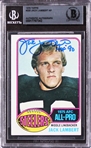 Jack Lambert Signed 1976 Topps Rookie Card with "HOF 90" Insc. (Beckett/BAS Encapsulated)
