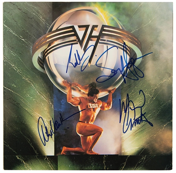 Van Halen Group Near-Mint Signed "5150" Album w/ Eddie Van Halen, Alex Van Halen, Sammy Hagar, and Michael Anthony! (Beckett/BAS)