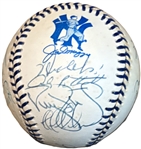 1998 World Series Champion New York Yankees Rare Team Signed Joe DiMaggio Day OML Baseball w/ 24 Signatures (Third Party Guaranteed)