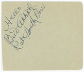 Whos on First: Bud Abbott Signed 5" x 4" Album Page w/ Rare "Kate Smith Hour" Inscription Where The Skit Originated! (JSA)