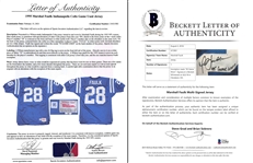 Marshall Faulk 1995 Game Used & Signed Indianapolis Colts Jersey (Beckett/BAS & MEARS Graded 7.5)