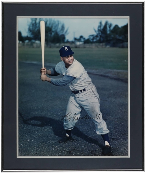 Roy Campanella Near-Mint Signed Over-Sized 16" x 20" Color Dodgers Photograph (Beckett/BAS)