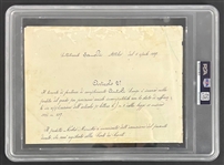 Benito Mussolini & King Victor Emmanuel III Dual-Signed Document, Dated August 26, 1927 (PSA/DNA Encapsulated)