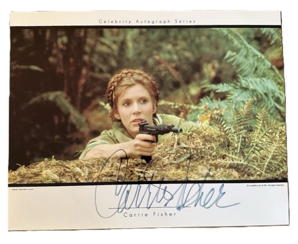Star Wars: Carrie Fisher Signed Princess Leia Over-Sized 11" x 14" Official Pix Photograph (Third Party Guaranteed)