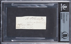 Ulysses S. Grant Signed 1.5" x 3" Document Segment with MINT 9 Autograph (Beckett/BAS Encapsulated)