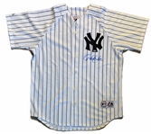 Derek Jeter Signed Yankees Home Pinstripe Majestic Jersey (MLB & Steiner Sports)