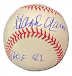 Hank Aaron Near-Mint Signed OML Baseball w/ HOF 82 Inscription (JSA)