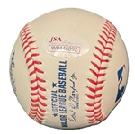 Hank Aaron Near-Mint Signed OML Baseball w/ HOF 82 Inscription (JSA)