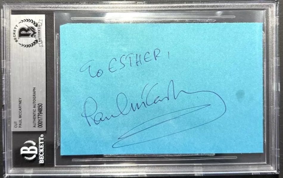 The Beatles: Paul McCartney Signed 3.5" x 5.25" Album Page (Beckett/BAS Encapsulated)