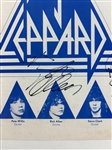 Def Leppard Group Signed 11 x 11 Album Insert (5 Sigs)(Epperson/REAL)