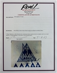 Def Leppard Group Signed 11 x 11 Album Insert (5 Sigs)(Epperson/REAL)