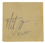 Rolling Stones: Mick Jagger Signed 3" x 3" Page (Epperson/REAL LOA)