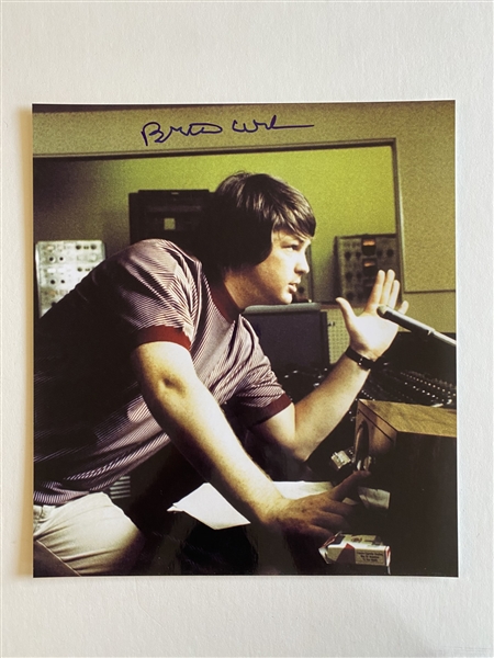 Beach Boys: Brian Wilson Signed 11" x 14" Pet Sounds Session Photo (JSA)(Ulrich Collection)