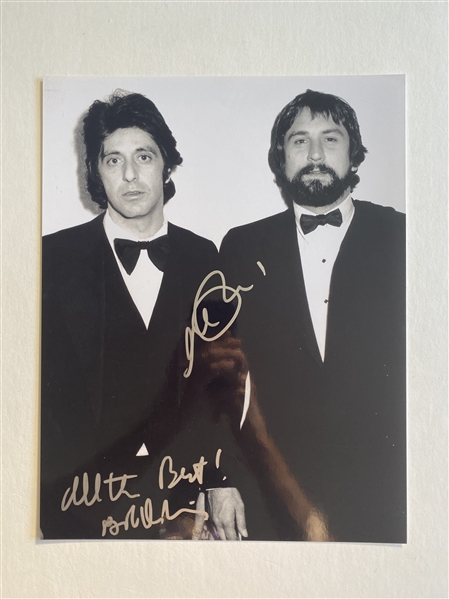 Robert DeNiro & Al Pacino Signed 11" x 14" Photo (JSA LOA)(Ulrich Collection)
