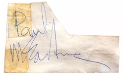 The Beatles: Paul McCartney Vintage Signed 3" x 2.25" Album Page (Third Party Guaranteed)