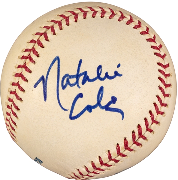 Natalie Cole Signed OLM Baseball (JSA LOA)