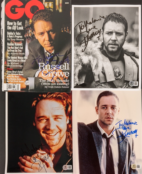 Russel Crowe Lot of 4 Signed Items (Beckett/BAS)