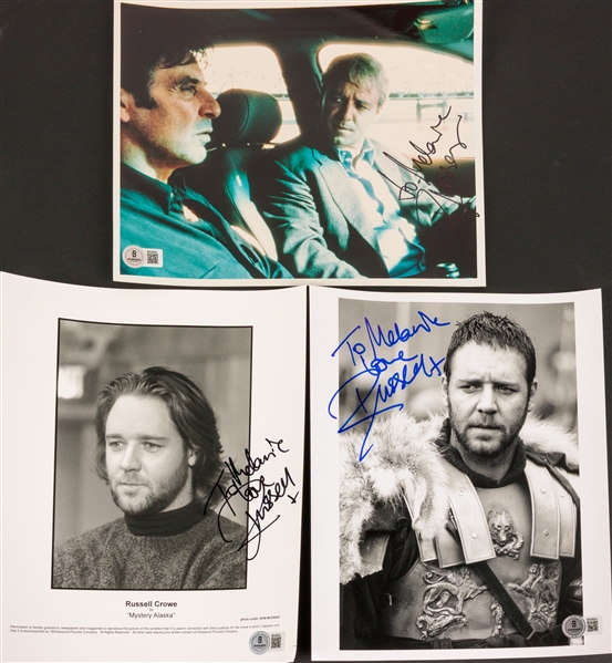 Russel Crowe Lot of 3 Signed 8" x 10" Photos (Beckett/BAS)