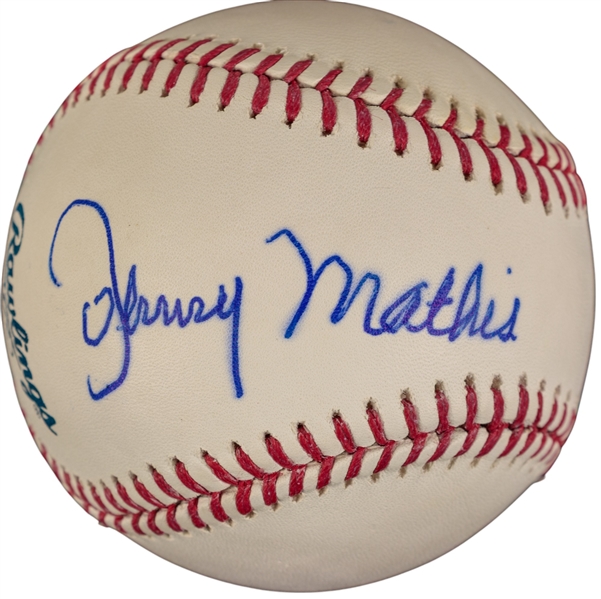 Johnny Mathis Signed OML Baseball (JSA)