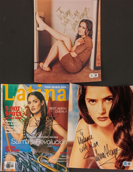 Salma Hayek Lot of 3 Signed Items (Beckett/BAS)