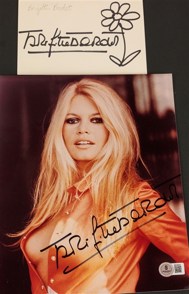 Brigitte Bardot Lot of Two Signed Items (Beckett/BAS)