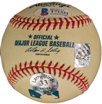 Boston Legends: Bird, Orr, Ortiz, Damon Signed OML Baseball(4 Sigs)(Beckett/BAS)