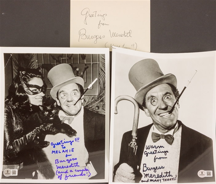 Burgess Meredith Lot of 3 Signed Items (Beckett/BAS)