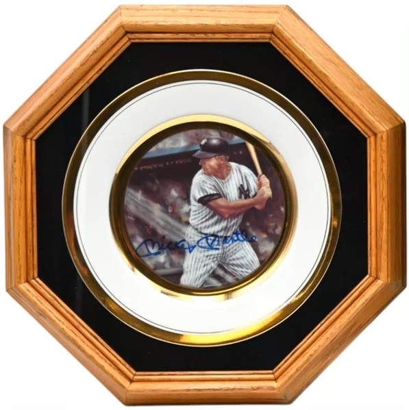 Mickey Mantle Signed Robert Stephen LE Plate (Third Party Guaranteed)