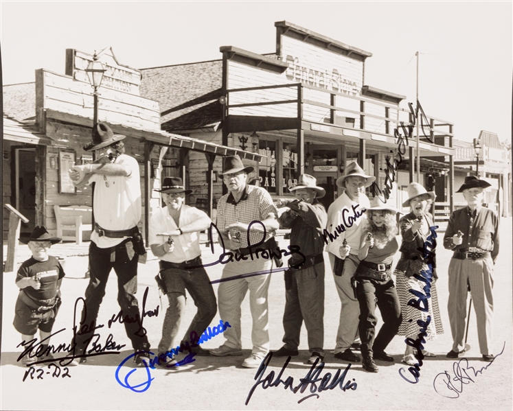 Star Wars Cast Signed 8" x 10" Photo from Funny Western Scene (8 Sigs)(Beckett/BAS LOA)