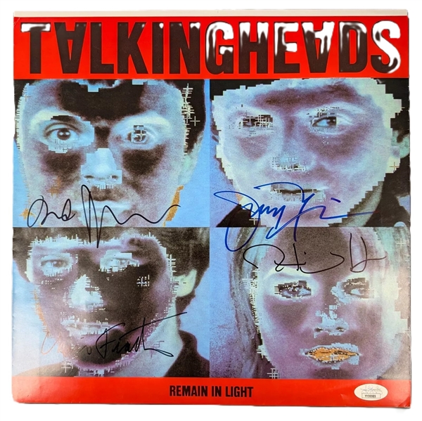 The Talking Heads: RARE Group Signed "Remain in Light" Album Cover Insert (4Sigs)(JSA)