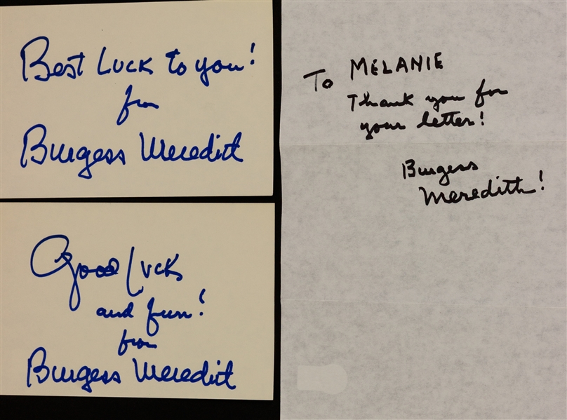 Burgess Meredith Lot of 3 Signed Items (Beckett/BAS)