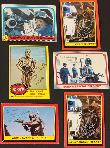 Star Wars Lot of Six (6) Signed Topps Cards w/ Daniels, Bulloch, Davis & More (Beckett/BAS)