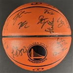 2016-17 Golden State Warriors Team Signed Spalding Composite Model Basketball with 22 Sigs Incl. Curry, Thompson, Green, etc. (World Champs)(Beckett/BAS LOA)