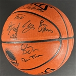 2016-17 Golden State Warriors Team Signed Spalding Composite Model Basketball with 22 Sigs Incl. Curry, Thompson, Green, etc. (World Champs)(Beckett/BAS LOA)