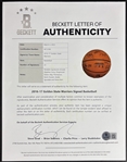 2016-17 Golden State Warriors Team Signed Spalding Composite Model Basketball with 22 Sigs Incl. Curry, Thompson, Green, etc. (World Champs)(Beckett/BAS LOA)