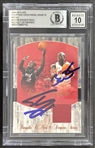 2004-05 Flair Shaquille ONeal & Dwyane Wade Dual Signed Courting Greatness Patch Card with GEM MINT 10 Autographs (Beckett/BAS Witnessed & Encapsulated) 