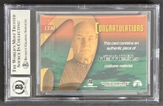 Patrick Stewart RARE Signed 2006 Star Trek 40th Anniversary From The Archives Costume Card with GEM MINT 10 Autograph (Beckett/BAS Witnessed & Encapsulated)