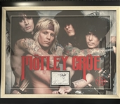 Motley Crue Group Signed Page in Framed Display (Third Party Guaranteed)