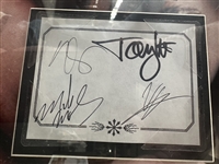 Motley Crue Group Signed Page in Framed Display (Third Party Guaranteed)