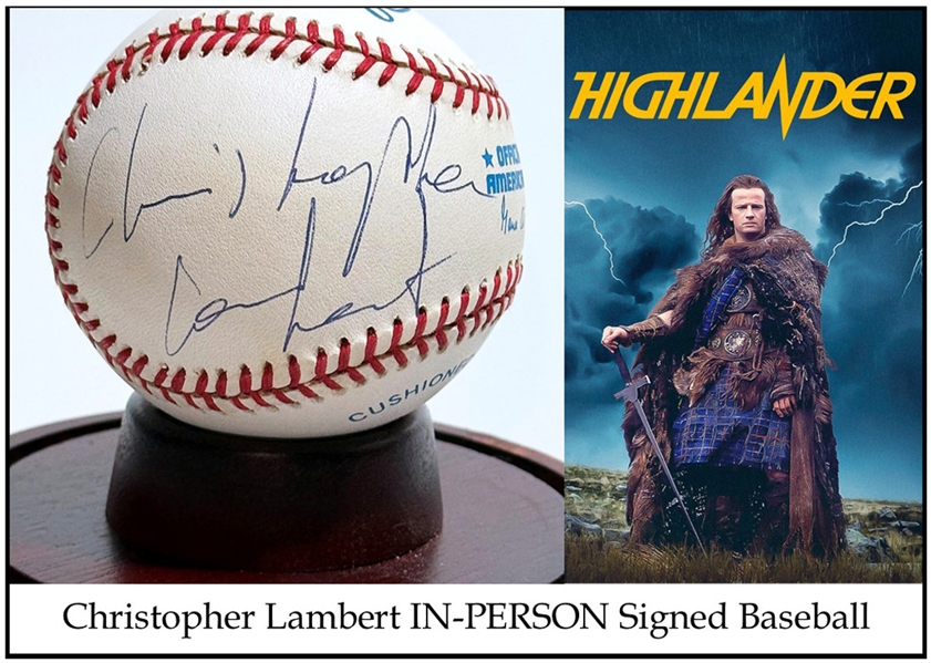 Christopher Lambert Signed IN-PERSON Official A.L. Baseball  (Third Party Guaranteed)
