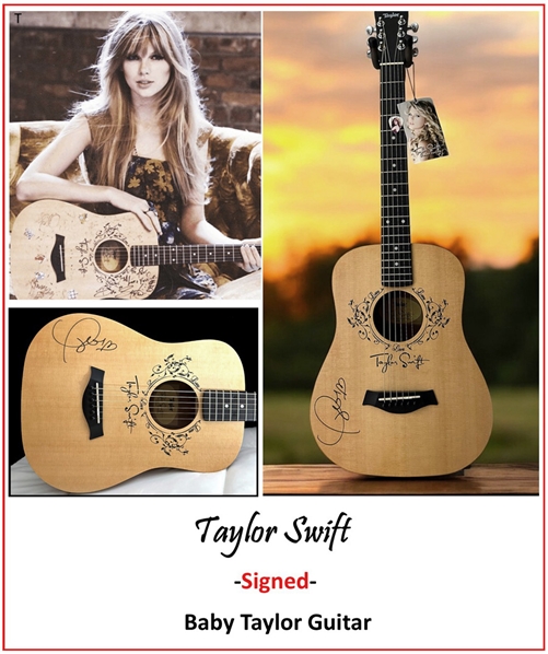 Taylor Swift RARE Baby Taylor SIGNED Guitar!  (JSA & Beckett/BAS)