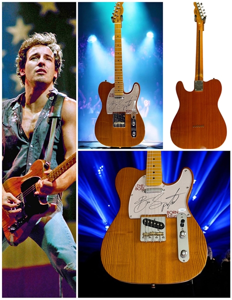 Bruce Springsteen Gorgeous Signed Woodgrain Custom Telecaster Guitar! (JSA)