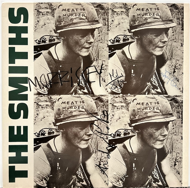 The Smiths: RARE Group Signed "Meat is Murder" Album Cover (4 Sigs)(Beckett/BAS LOA)(Provenance)