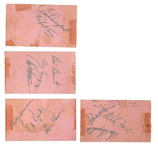 MLB Stars Multi-Signed c. 1961 Album Pages w/ Drysdale, Lopez, Ford & Others (Third Party Gauaranteed)