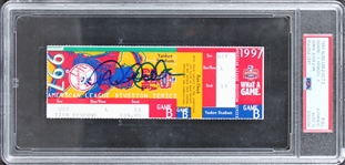 Derek Jeter Signed 1997 ALDS Game 2 Ticket :: Jeter Hits 2 Home Runs! - GEM MINT 10 Autograph (PSA/DNA Encapsulated)