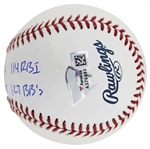 Aaron Judge Signed Limited Edition OML Baseball with 2012 Rookie Year Handwritten Stats (MLB & Fanatics Holos)
